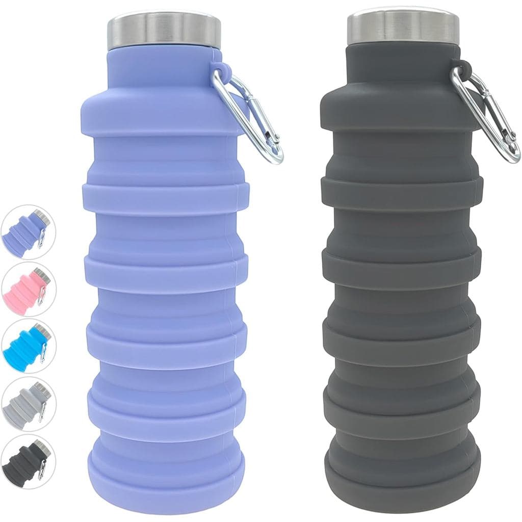 Garrafa de Água Dobrável YCT 17oz (500ml), Garrafa de Água Portátil para Viagens e Esportes, Garrafas de Água Reutilizáv