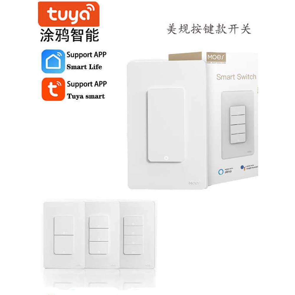 Graffiti botão de casa inteligente rebote Zero fogo fio interruptor WIFI controle remoto cronometragem padrão americano