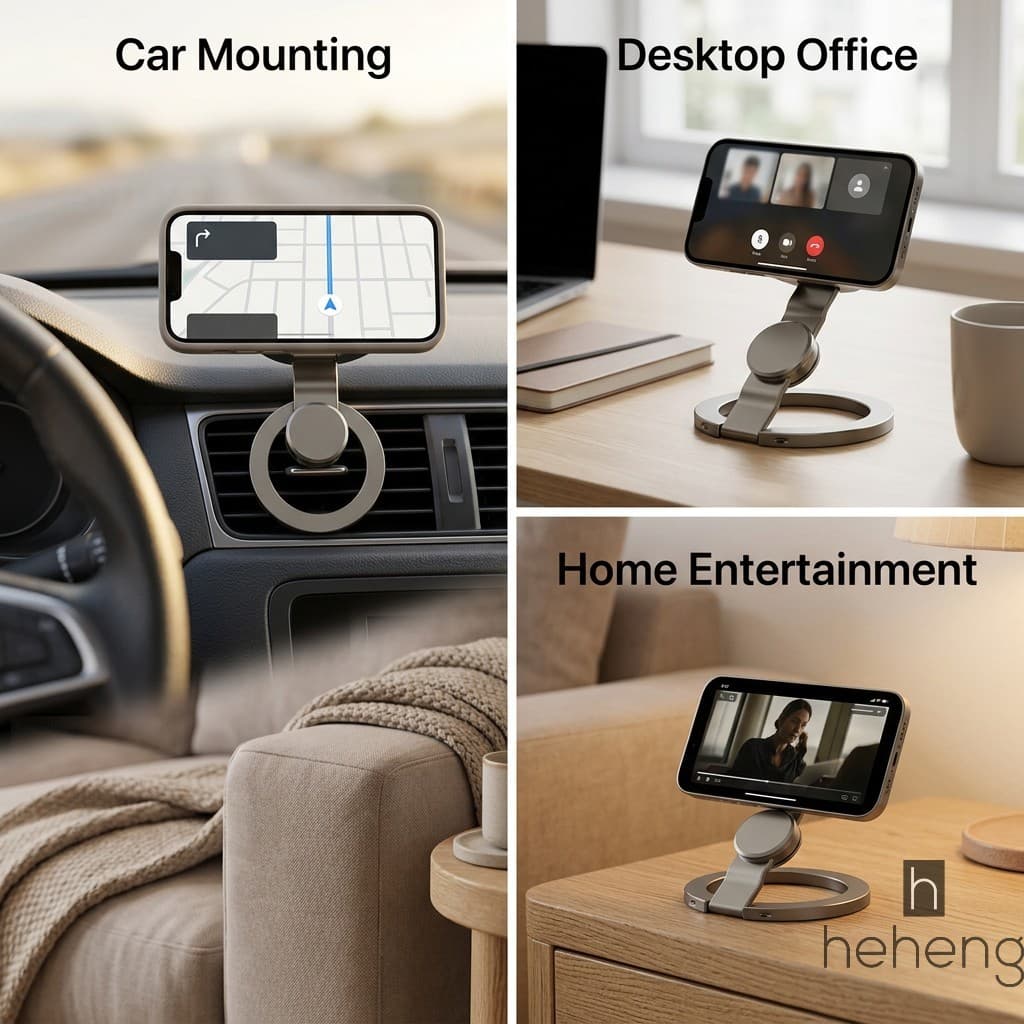 Suporte Para Telefone MagSafes Em Liga De Zinco Com Rotação De 360 Painel De Carro E Montagem Mesa