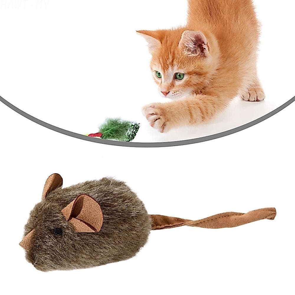 Brinquedo Elétrico De Pelúcia Para Gatos , Resistente A Arranhões Com Movimento E Som Interativos