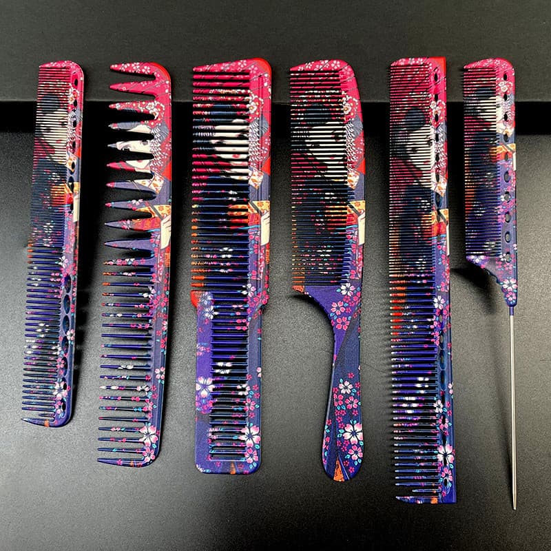 Pente de cabeleireiro para uso em barbearias, pente de corte, pente para cabelo masculino, pente de topo reto, pente de