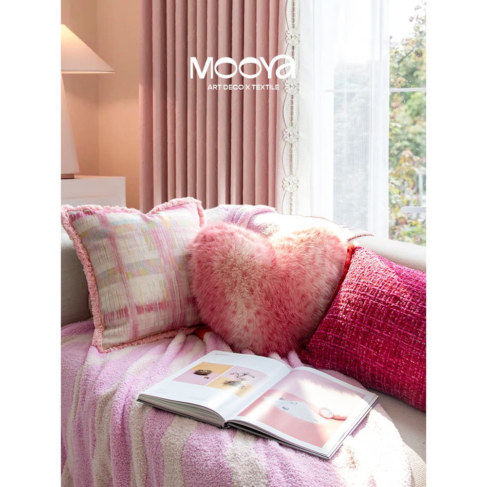 Muye {Heartbeat} Luz francesa luxo rosa travesseiro bonito pelúcia almofada sofá sala de estar Premium
