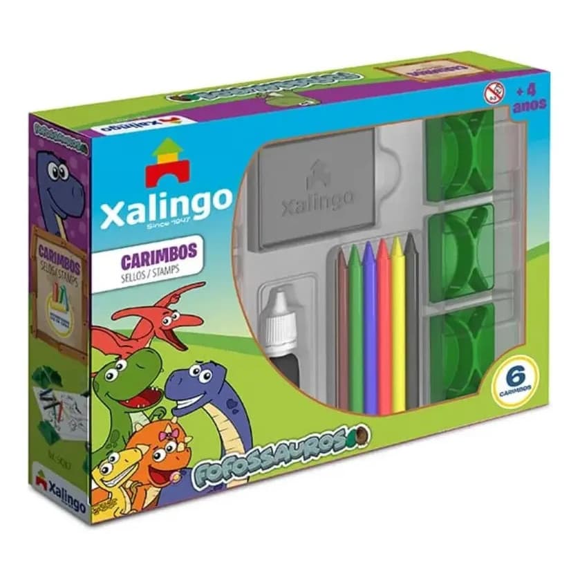 Kit 6 Carimbos Fofossauros Dino Dinossauros Infantil Caderno