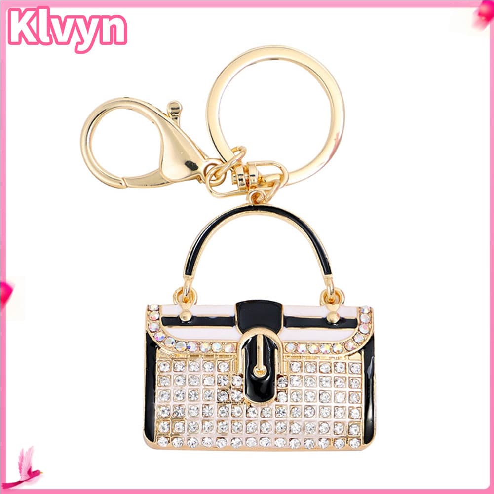 Klvyn-br Chaveiro feminino em formato de bolsa pequena chave banhada em liga (-5288 azul)