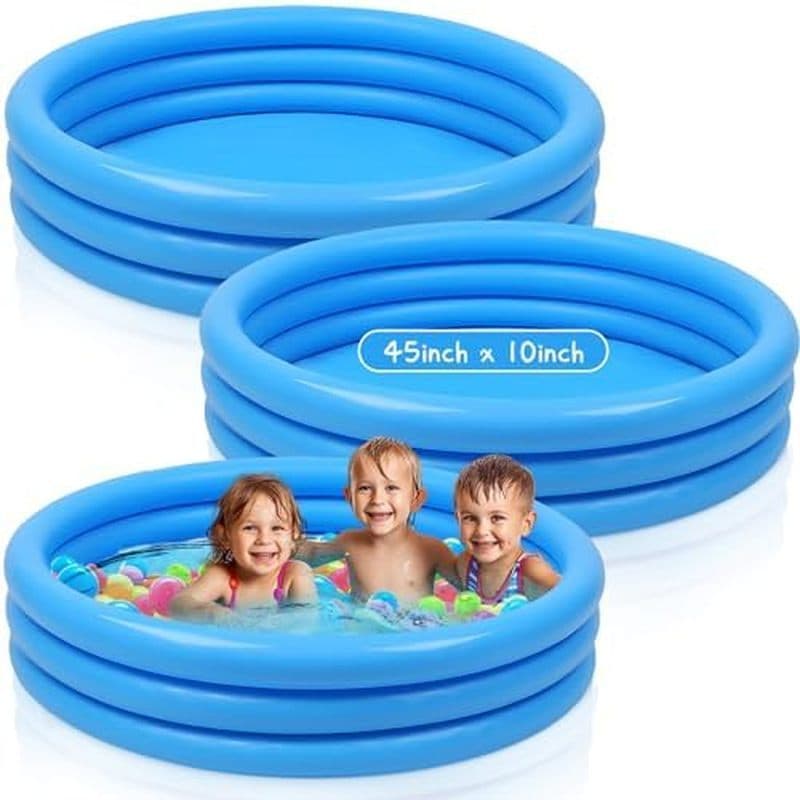 Jerify Piscina De 3 Pacotes Para Infantil Redonda Portátil Inflável De 45 X 10 Polegadas , 3 Anéis De Sopro , Estofament