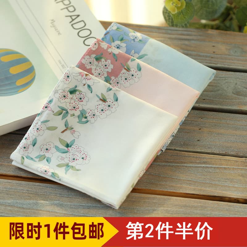 SONKISS lenço de algodão lenço feminino estudante lenço literário lenço de algodão puro feminino suor-absorvente impress