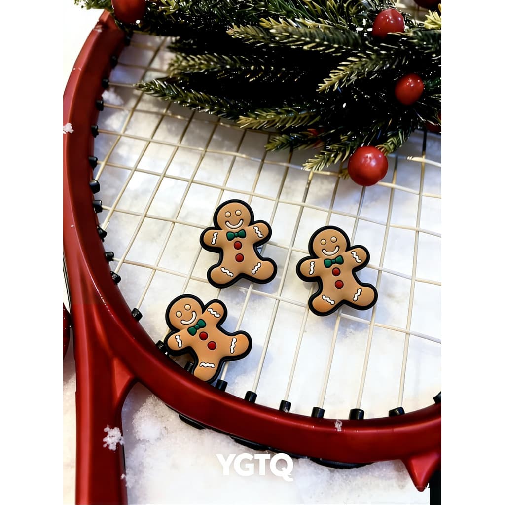 Natal dos desenhos animados raquete de tênis amortecedor raquete de tênis amortecedor Silicone amortecedor bolo açúcar h
