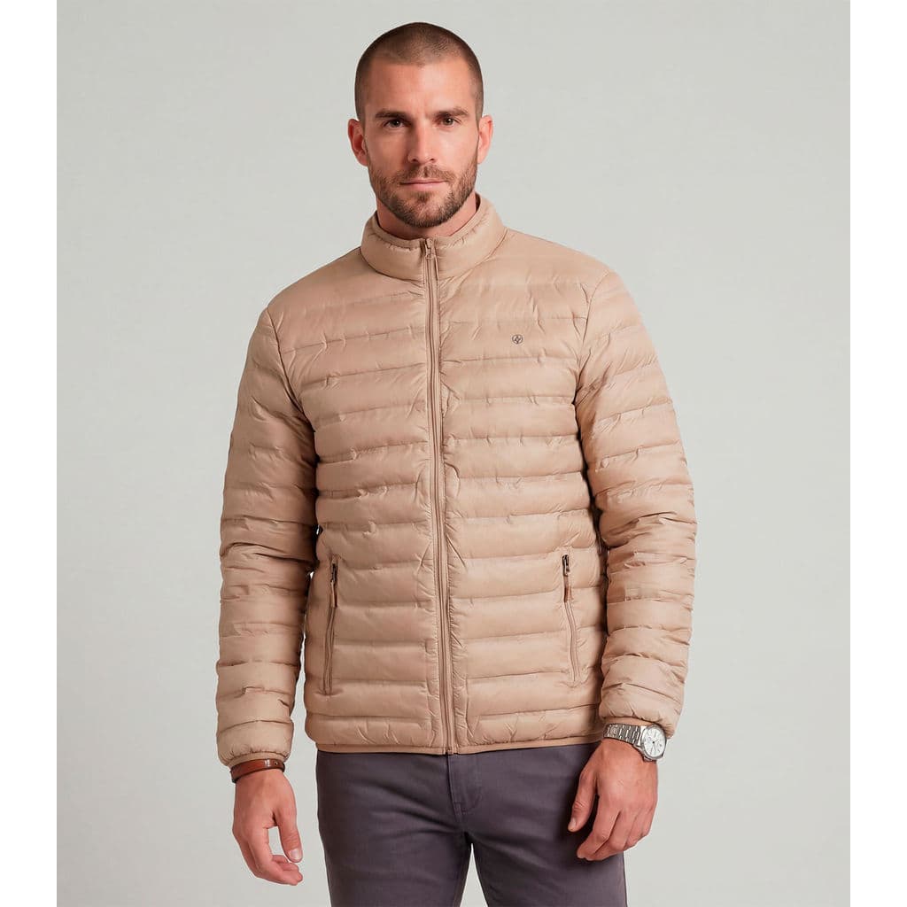 Jaqueta Masculina Microfibra Com Bolsos Diametro Marrom