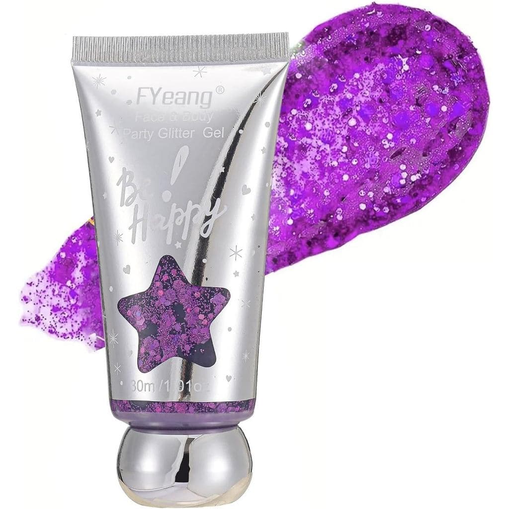 Gel de Glitter para Corpo e Rosto, Glitter Holográfico Brilhante para Cabelo e Rosto, Brilho Duradouro, Tinta Facial Não