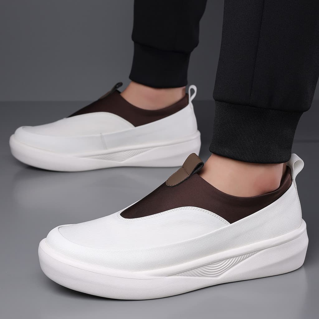 Mocassins masculinos de sola grossa, sapatos preguiçosos para dirigir, sapatos casuais aumentados, 5CM, leves, ervilhas