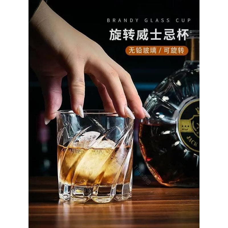 Bar Shop [rotativo 18 segundos] Copo de uísque criativo divertido descompressão copo de vidro de cristal