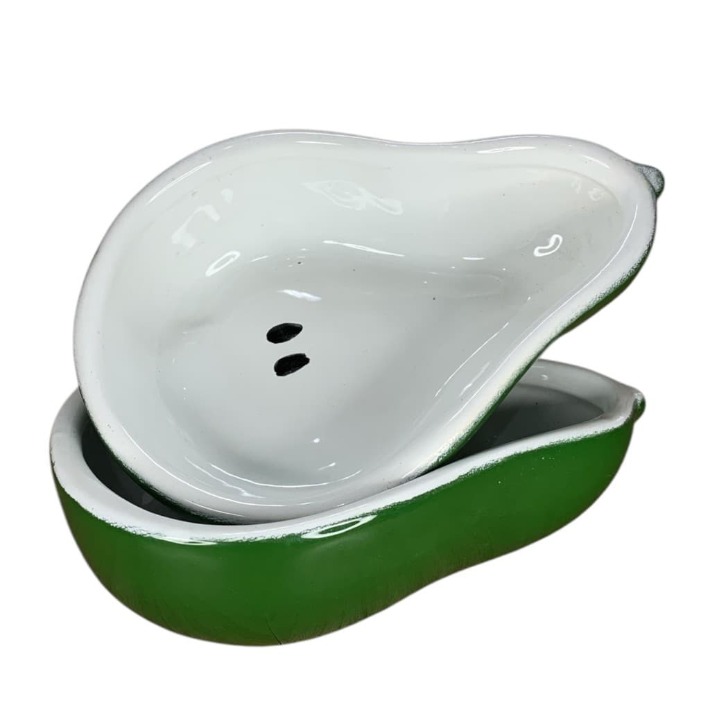 Kit 2 Tigelas Modelo Pêra 350g Cor Verde Em Cerâmica Louça Decorativa Para Servir Alimentos
