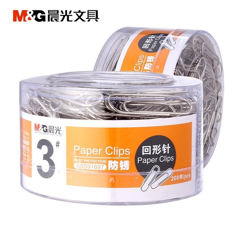 Barril de contabilidade de pino de clipe de papel Chenguang 200 peças por caixa No. 3 clipes de papel ABS91698
