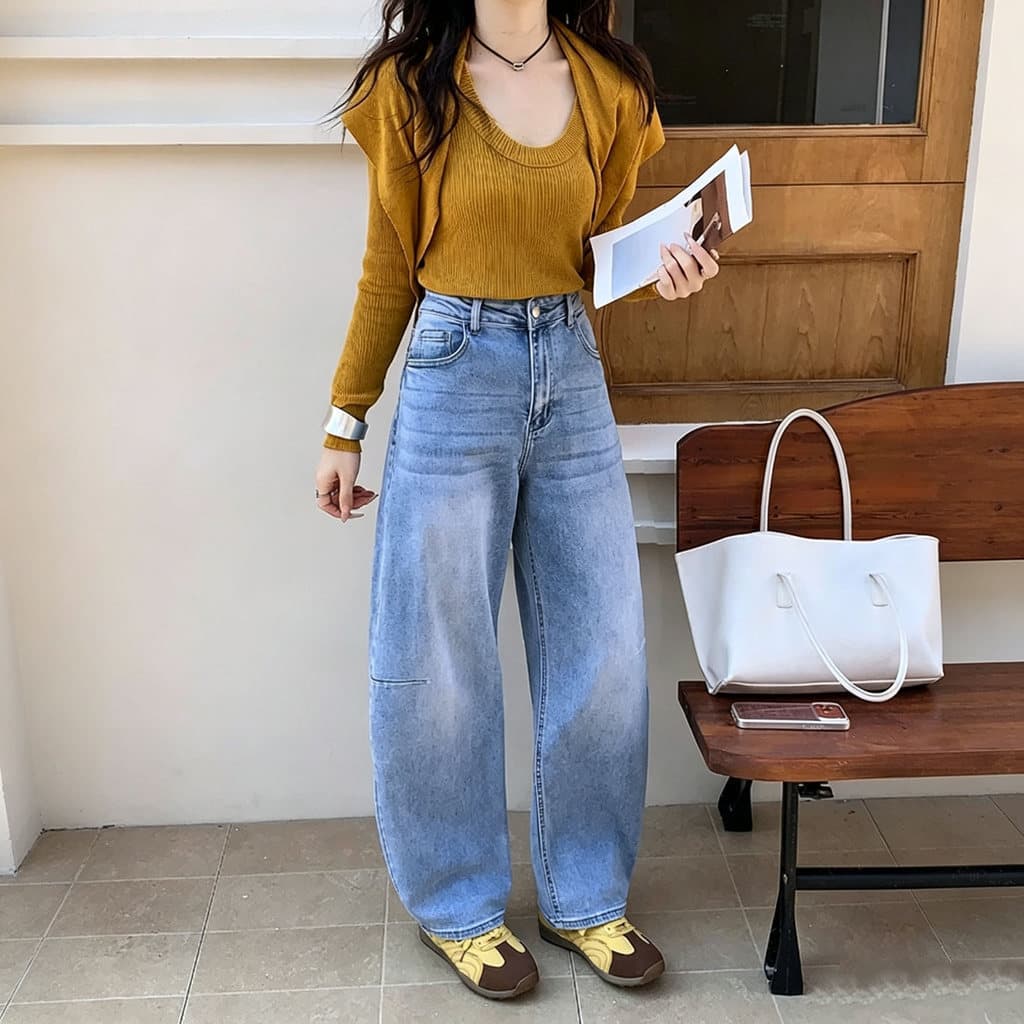 Alta estiramento tamanho grande Machete Jeans feminino 2026 outono novo estilo estilo americano mais magro olhar Casual