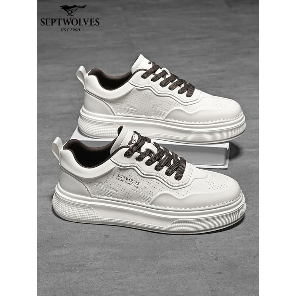 Sete lobos sapatos masculinos Street Wear High-End tênis masculino 2026 novos sapatos brancos casuais masculinos All-Mat