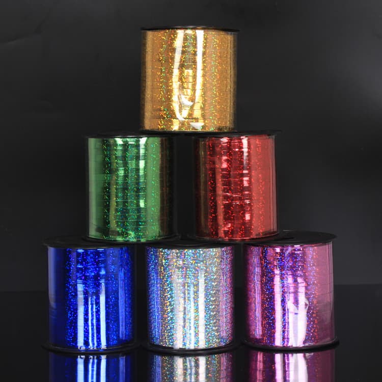 Fita colorida para decoração de casamento e quarto de noiva, 250 jardas de fita laser para amarrar balões flutuantes.