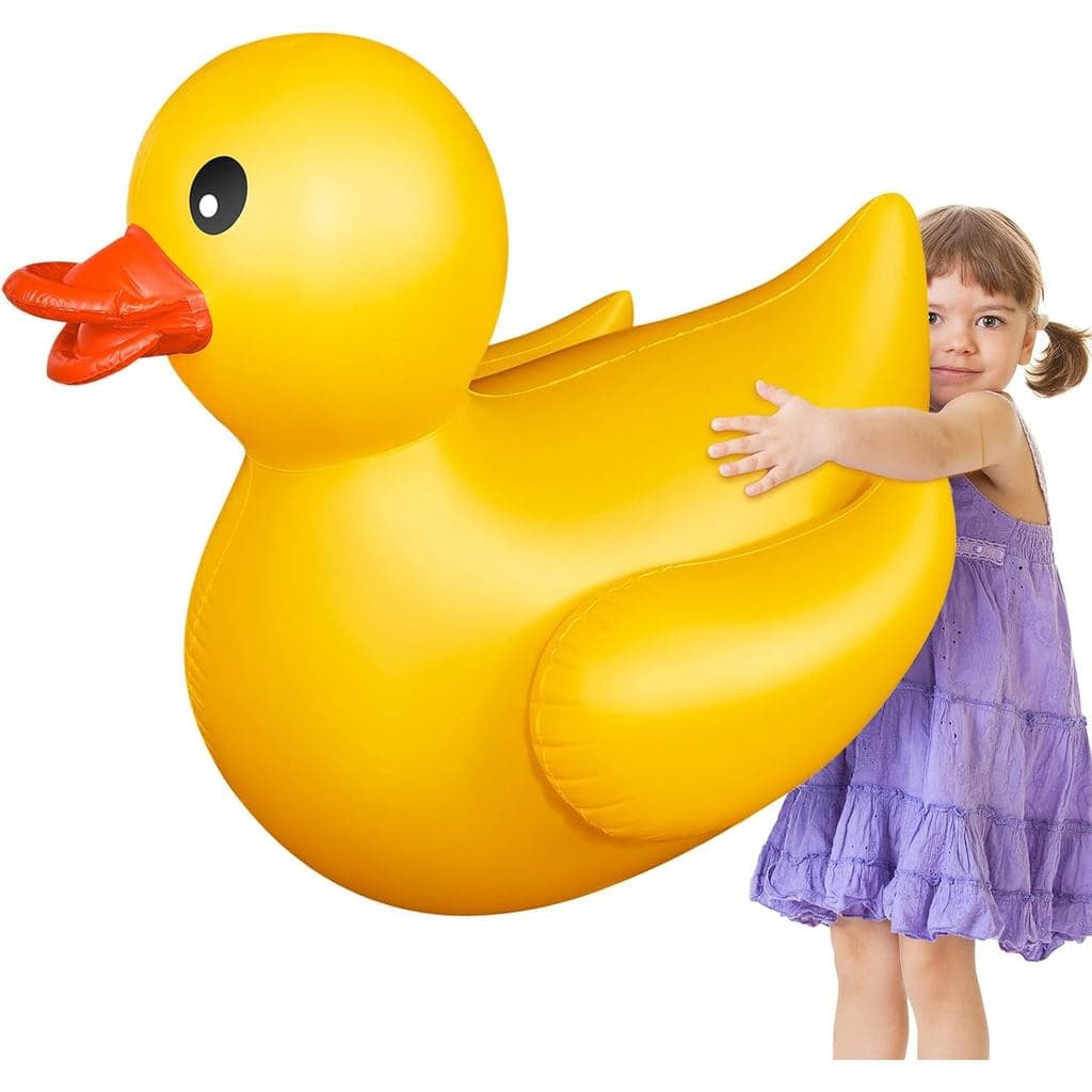 Pato inflável gigante de 4 pés da Hungdao, pacote com 1 unidade, enorme pato de borracha inflável para piscina, ideal pa