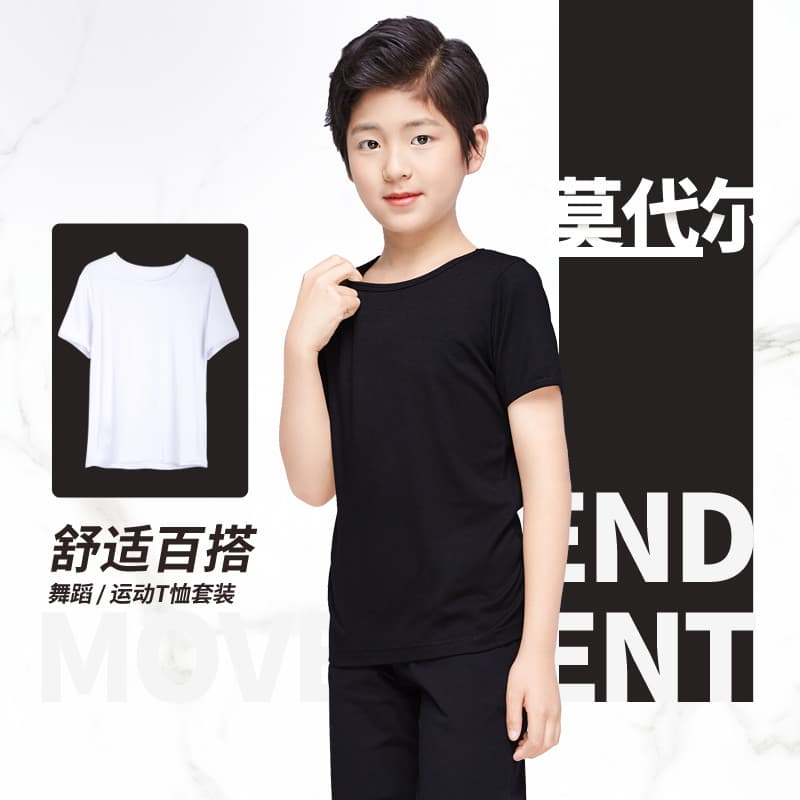 Roupas de prática de dança infantil meninos de manga curta topos roupas de dança meninas roupas de dança preto verão tra