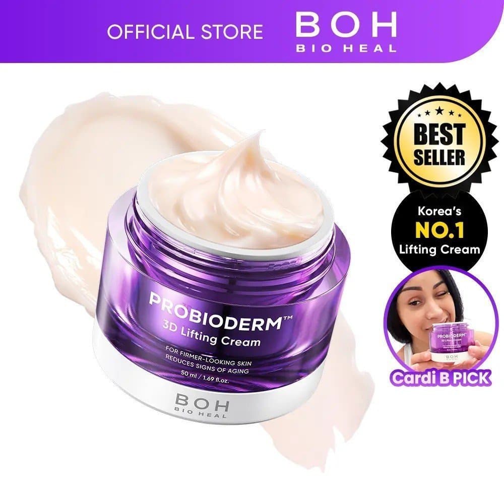 [CardiBPick]BIOHEALBOHProbioderm3DLifting1.7floz | Creme Noturno Facial Coreano Avançado com Complexo de 17 Peptídeos e