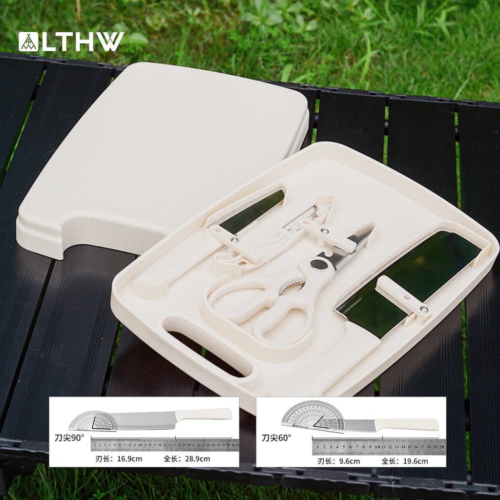 Conjunto portátil de utensílios de cozinha para viagem ao ar livre, acampamento, piquenique, faca, descascador, tesoura,