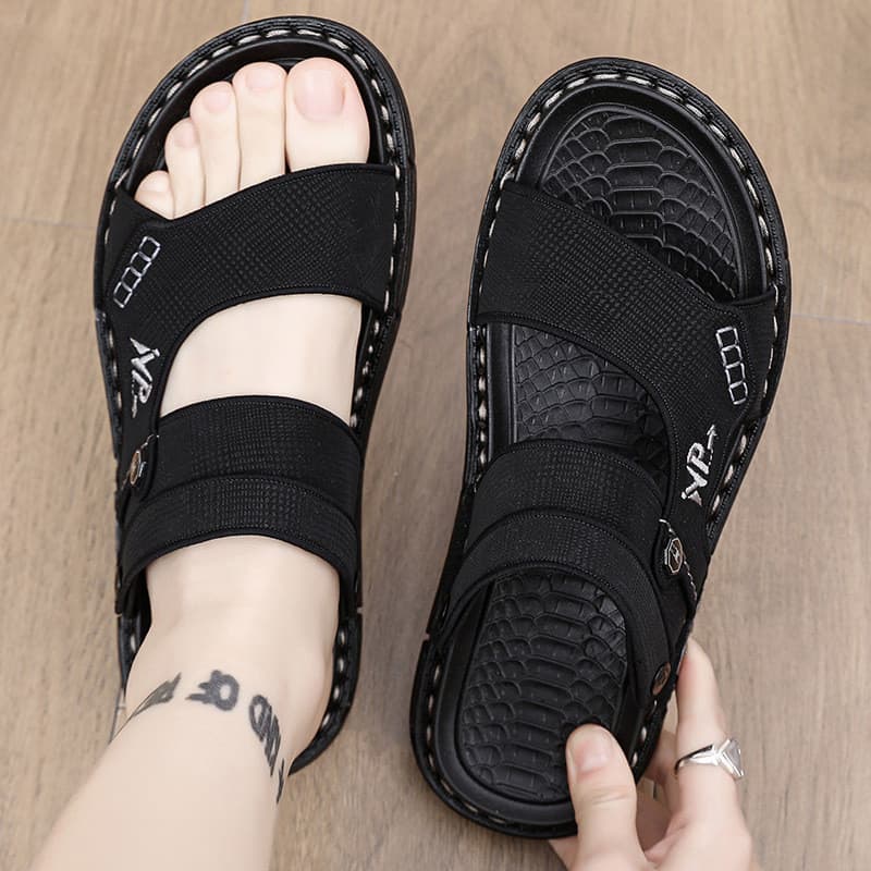 Chinelos masculinos verão ao ar livre Wear condução dupla utilização pai chinelos masculino ao ar livre sola macia vietn