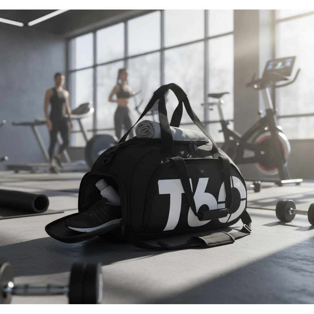 Bolsa de Treino Multifuncional Preta Modelo T-6 Premium - Mala Academia Viagem com Compartiment