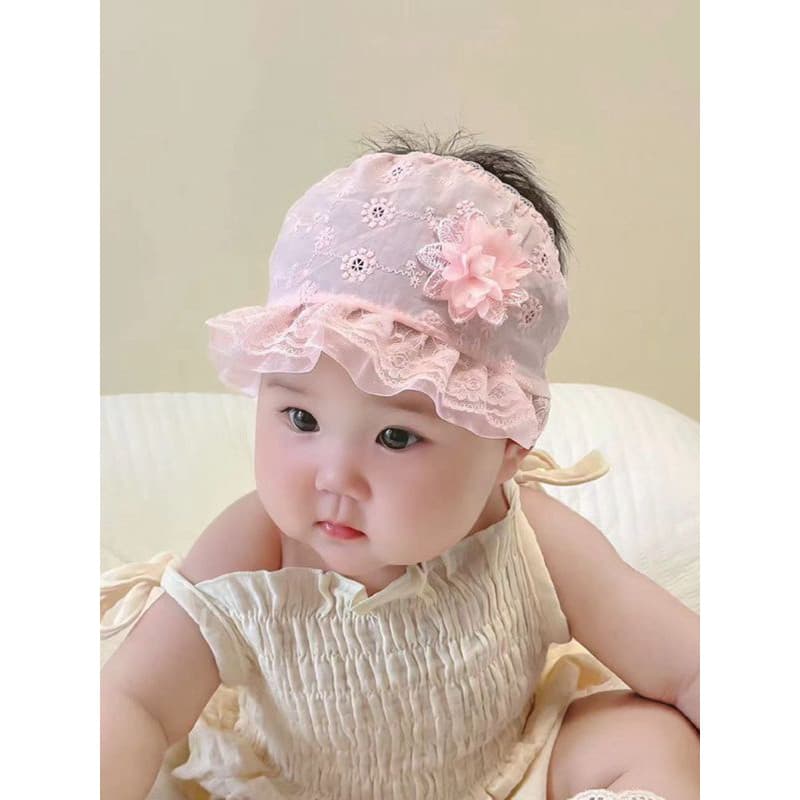 Bebê menina primavera verão princesa lua cheia chapéu de porta protetora bebê recém-nascido algodão respirável ar condic