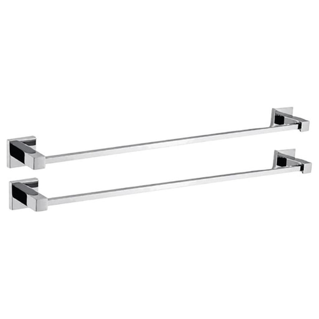 Kit 2 Porta Toalha Barra Flat Fabrimar 5140 FL CR Cromado 50cm Toalheiro Parede Aço Prateado