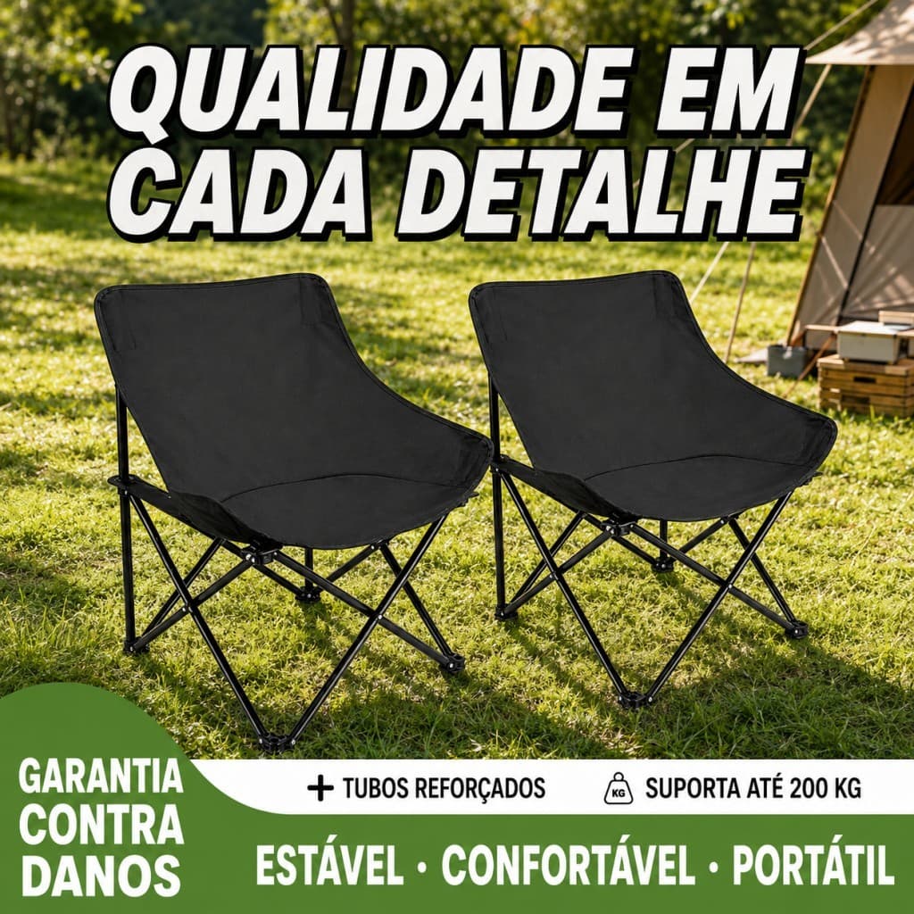Cadeira de Camping Dobrável Oxford 600D Cadeira Lua Portátil Suporta 200kg Para Pesca Praia Viagem Ao Ar Livre