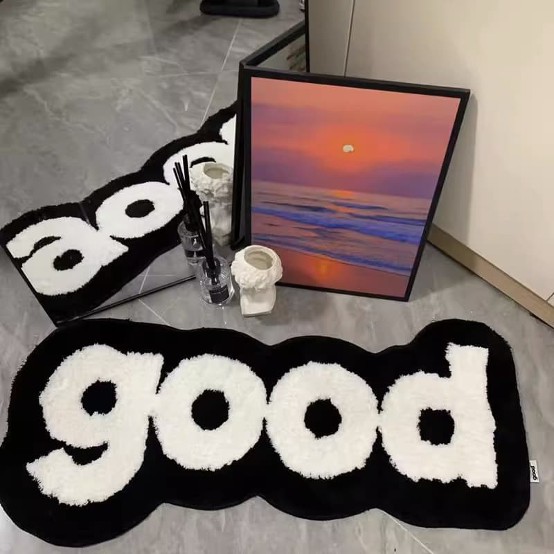 Quarto ins estilo especial em forma de cobertor de cabeceira criativo tapete de chão com letras