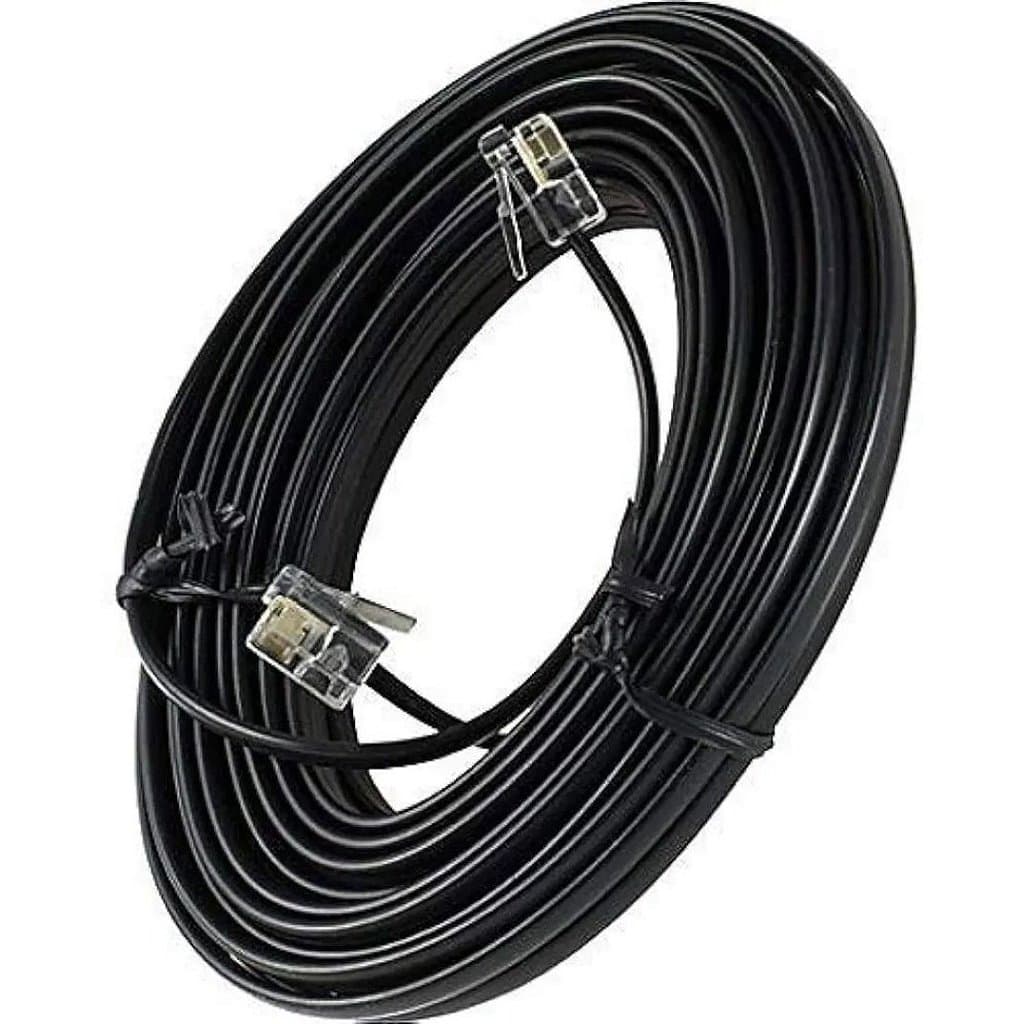 Cabo extensão telefone preto 30m