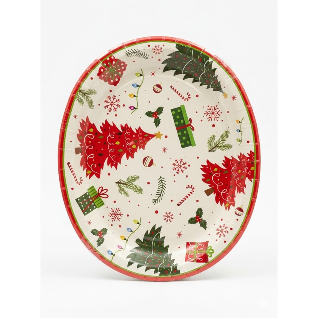 Bandeja de Natal Redonda 33cm Plástico C7INTEGRA