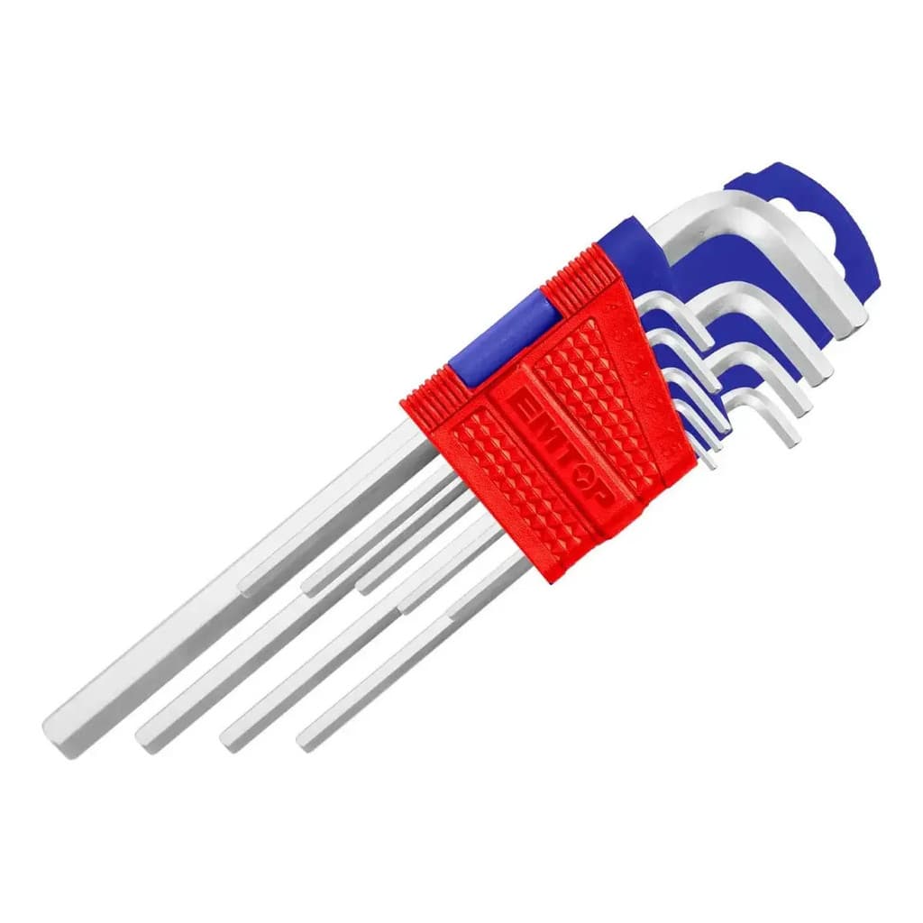 Kit De Chaves Hexagonais Allen Longa 9 Peças 1,5 Mm - 10 Mm