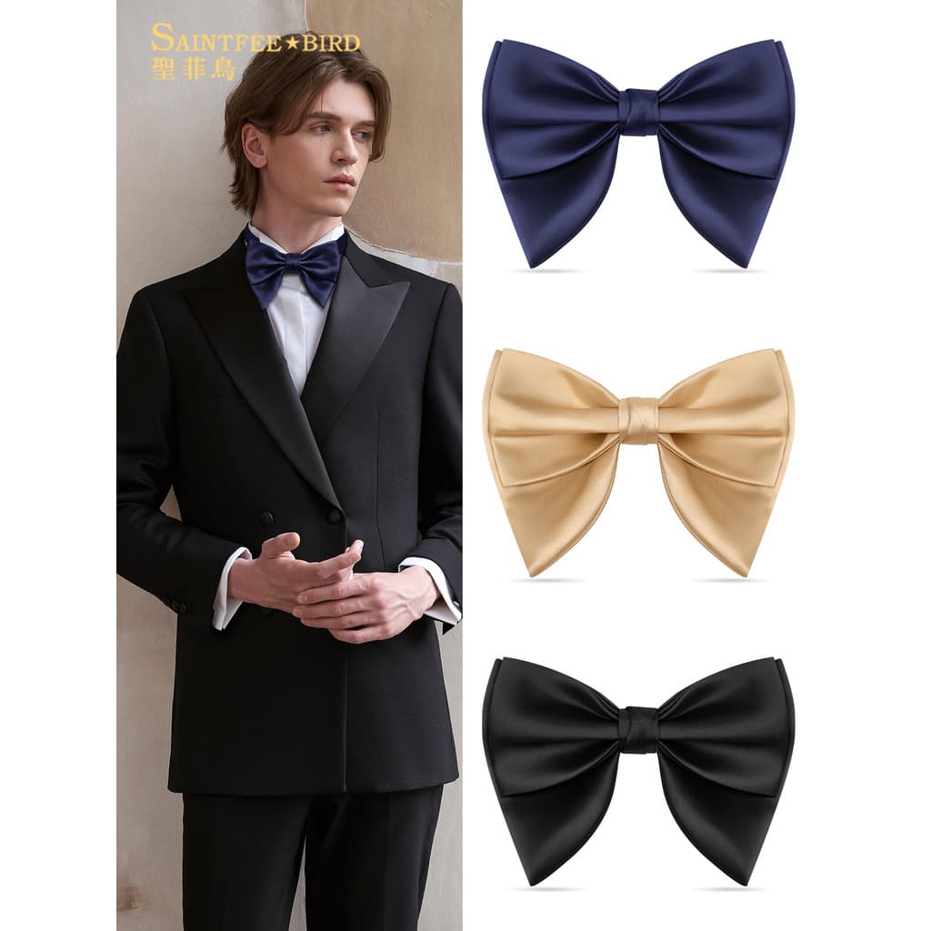 Gravata borboleta grande francesa azul, masculina, casamento, noivo, padrinhos, camisa, negócios, roupa Formal, laço pre