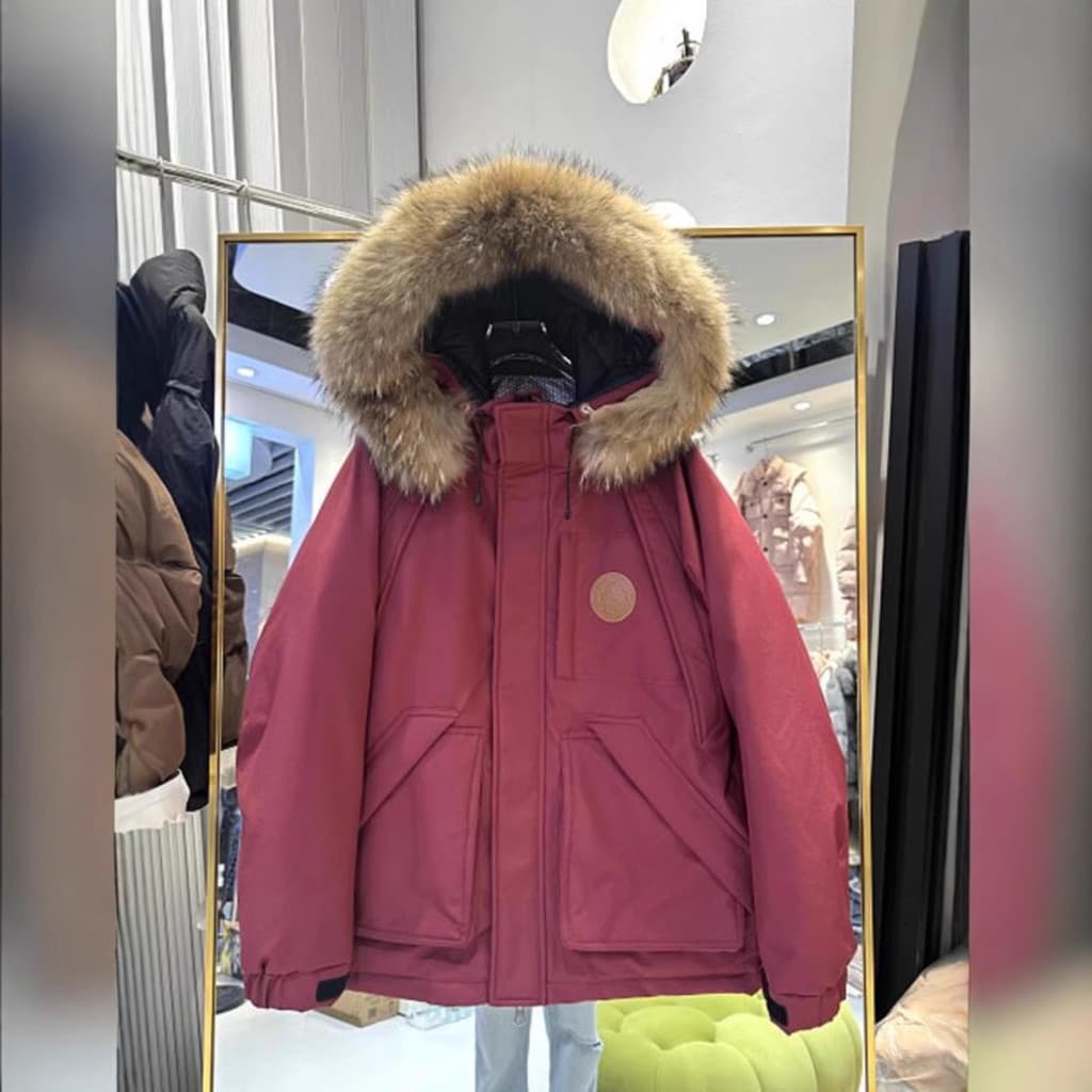 Parker jaqueta feminina de comprimento médio espessada 2025 inverno novo estilo gola de pele grande ferramentas jaqueta