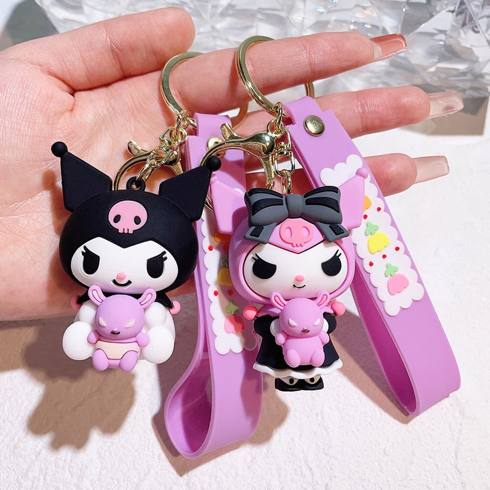 Chaveiro Hello Kitty Sanrio Kuromi Pochacco Cinnamaroll My Melody Chaveiro Masculino e Feminino E0FL