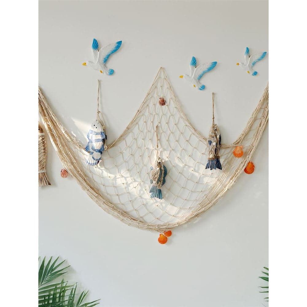 Estilo mediterrâneo feito à mão em madeira maciça pingente de peixe parede tridimensional em forma de peixe decoração de