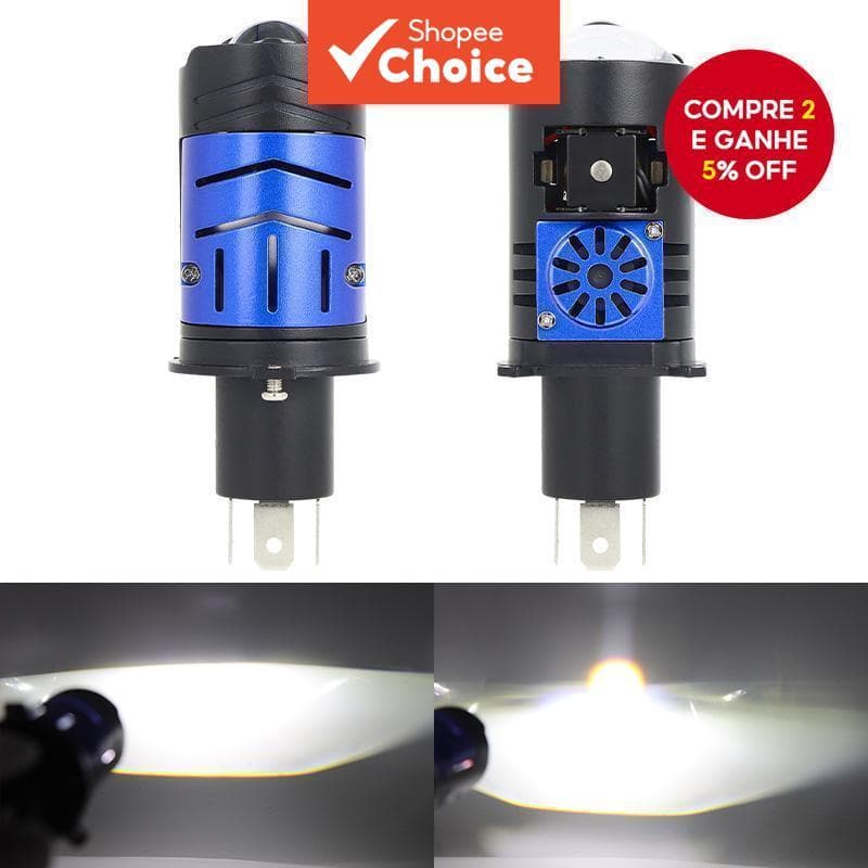 70W H4 LED Lâmpadas De Farol De Lente De Projetor 6000K Feixe Alto E Baixo Para Motocicleta De Carro