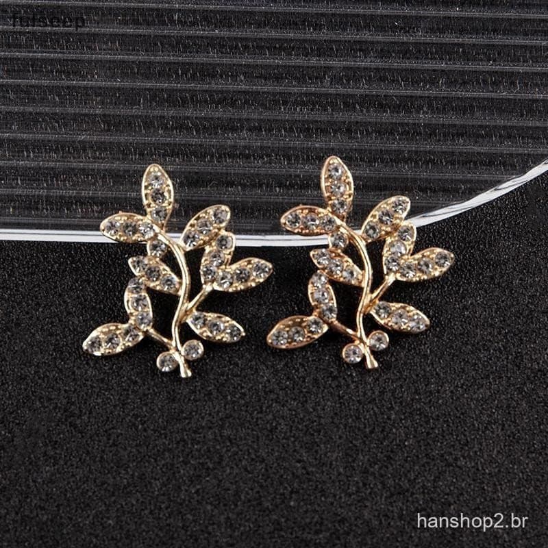 [fulseep] 10 Peças 3cm * 3.2cm Moda Liga De Metal Ouro/Prata Cor Ramo Folhas Conectores Charme Para Fazer Joias BR