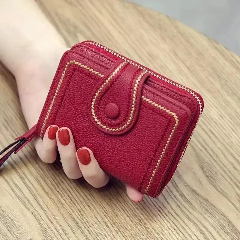 carteira carteira feminina Novo estilo pequena carteira feminina bolsa de moedas curta Multi-Slot para cartão Anti-desma