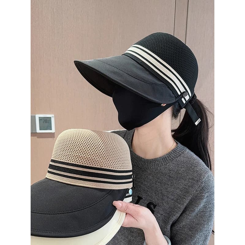 2025 primavera verão novo estilo versão coreana oco respirável estilo fino protetor solar boné de pico feminino grande b