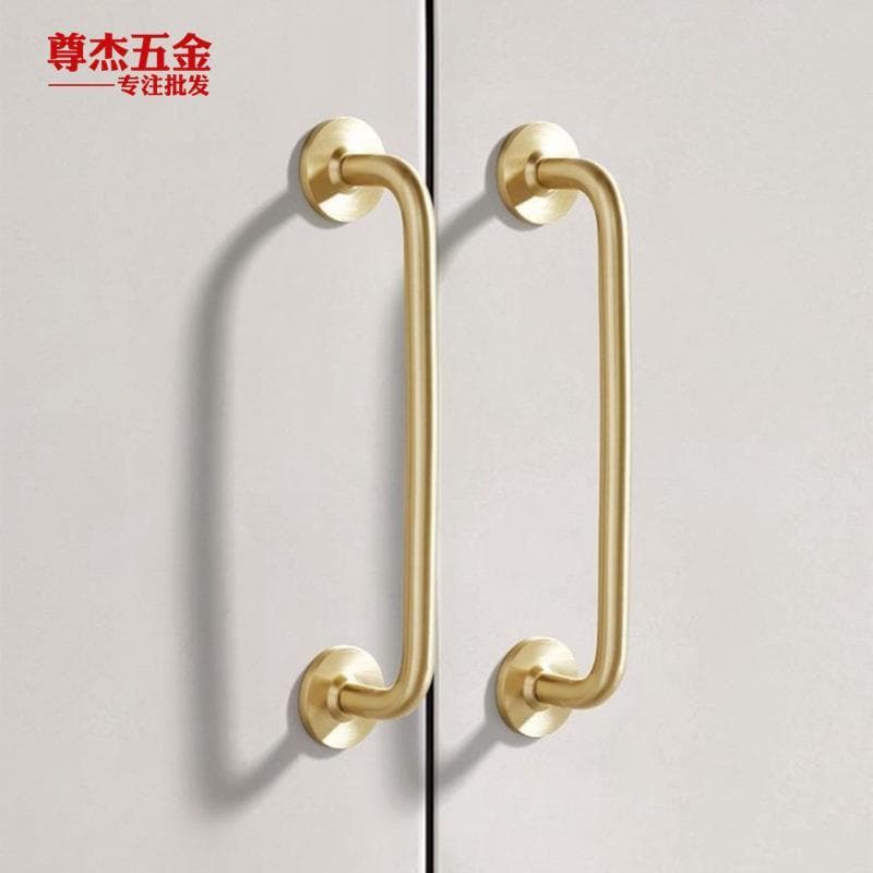 Maçaneta de cobre alongada, moderna, simples, maçaneta de porta de guarda-roupa, latão dourado, porta de cozinha frances