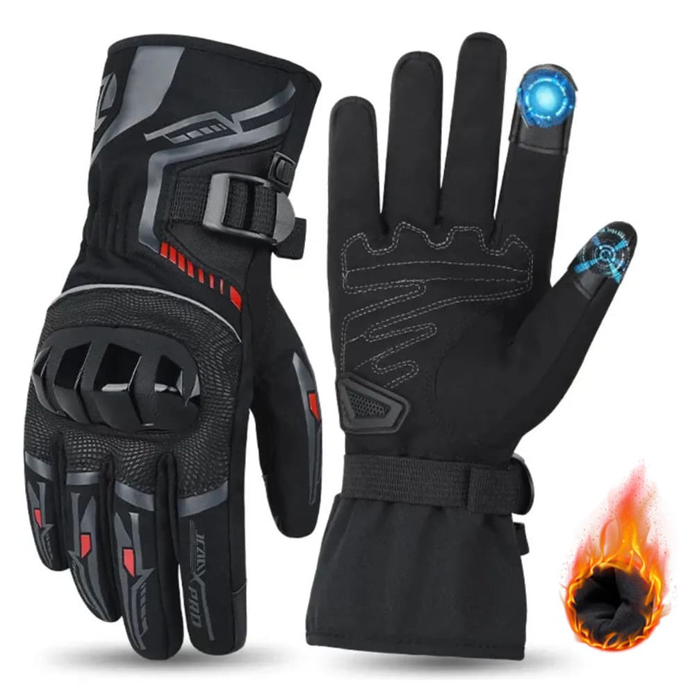 Luva Moto Térmica Inverno À Prova De Vento Touch Screen Proteção Rígida Motociclista
