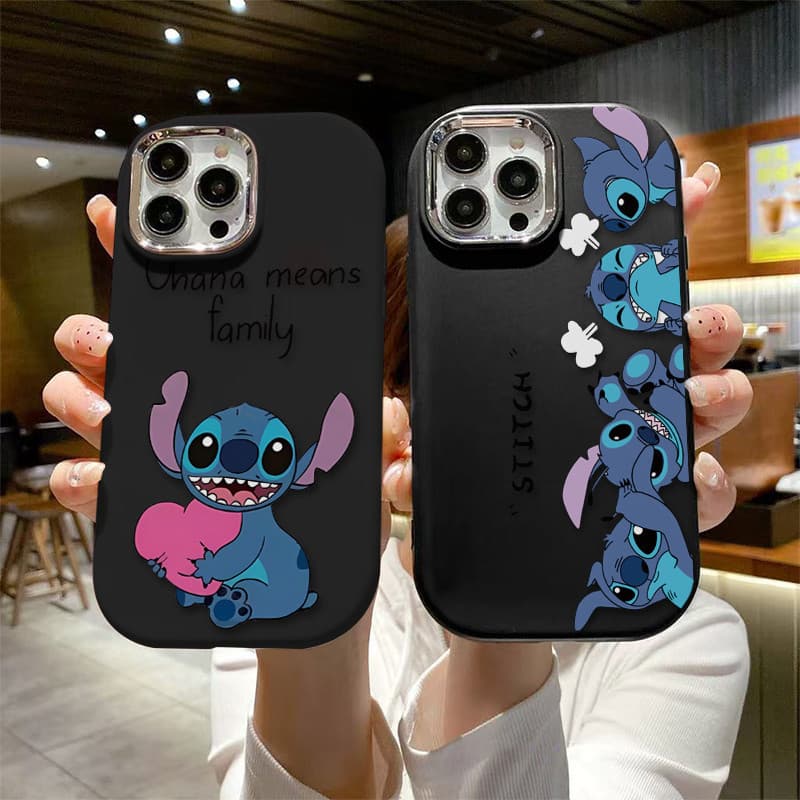 Capinha Capa silicone Anti-impacto Fosco Love Stitch para Samsung A15 A05S A20S A35 A54 S20 S22 S23 S24 FE CASE