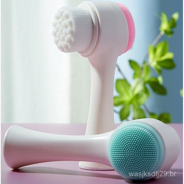 Escova de Limpeza Multifuncional Dupla Face em Silicone / Limpador Facial / Escova Portátil 3D / Limpeza Facial
