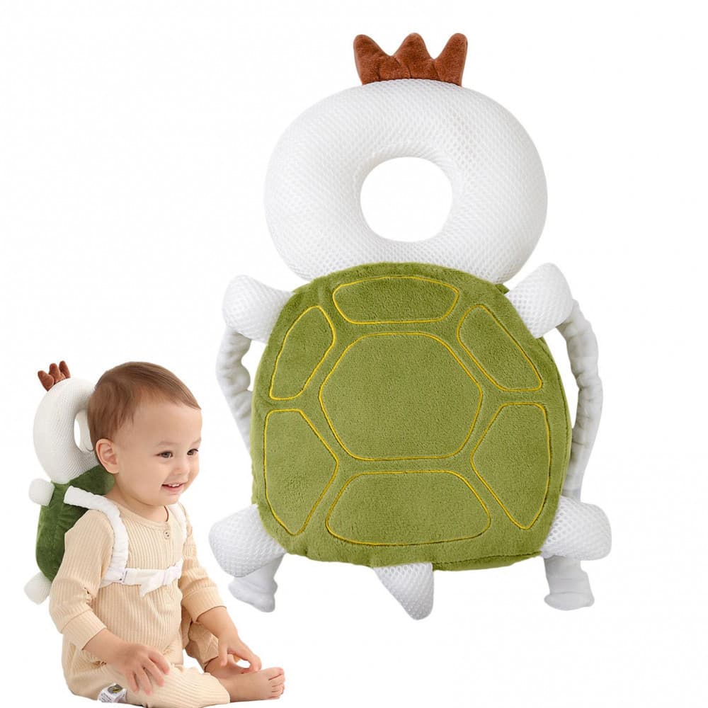Protetor de cabeça para bebê em formato de mochila, confortável e ajustável, com design de tartaruga fofo DXDJ