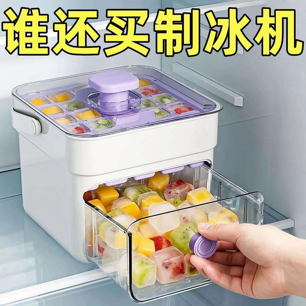 Fabricante de gelo pequeno doméstico novo estilo cubo de gelo molde cubo de gelo congelado ferramenta útil imprensa de q