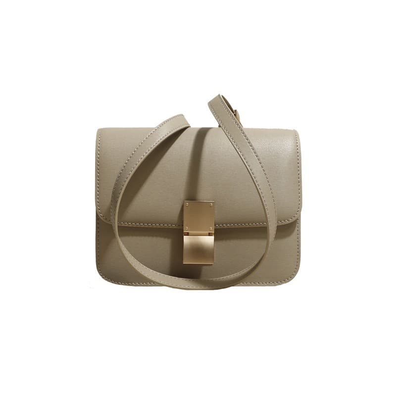 Saco De Tofu Feminino De Couro Caixa Pequena Quadrado Palito Padrão Ombro Do Mensageiro Simples E Elegante