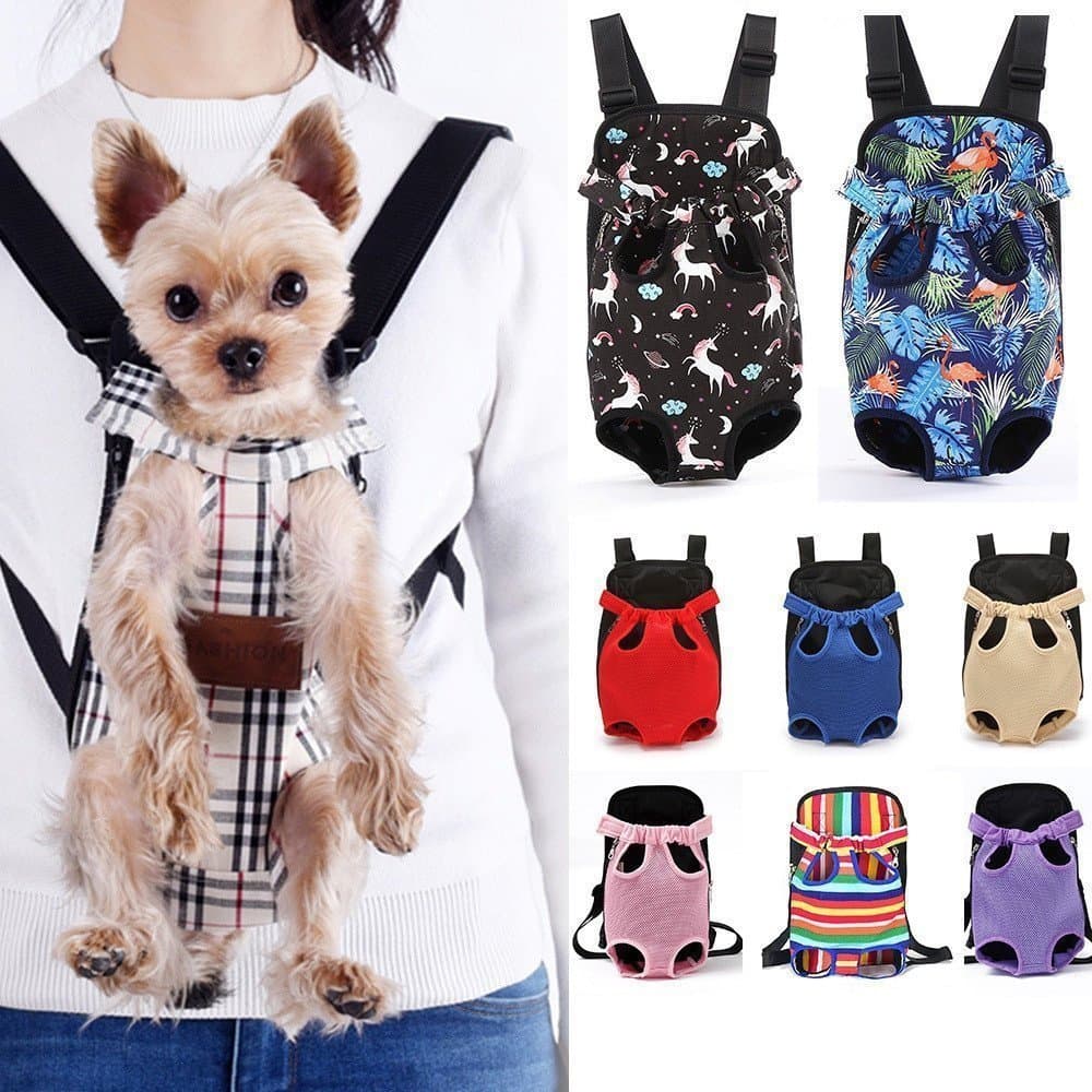 Mochila De Transporte Para Cães De Estimação Canguru De Malha Respirável Cachorro Gato