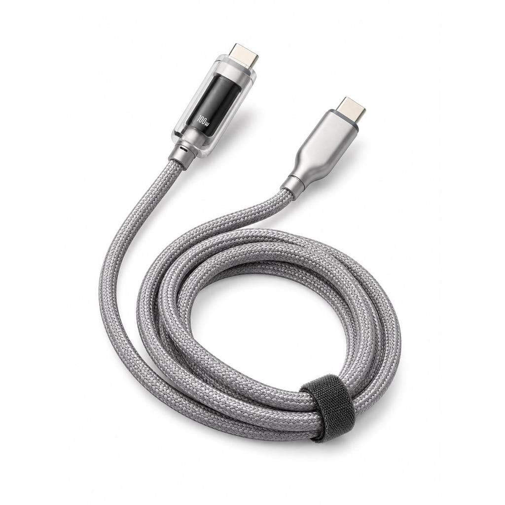 Cabo USB Tipo C para Tipo C 100W Turbo Carregamento Rápido 1,2m Nylon Trançado